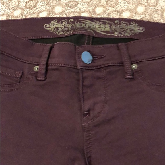 Express burgundy skinny pant stretch real pockets - Picture 2 of 2